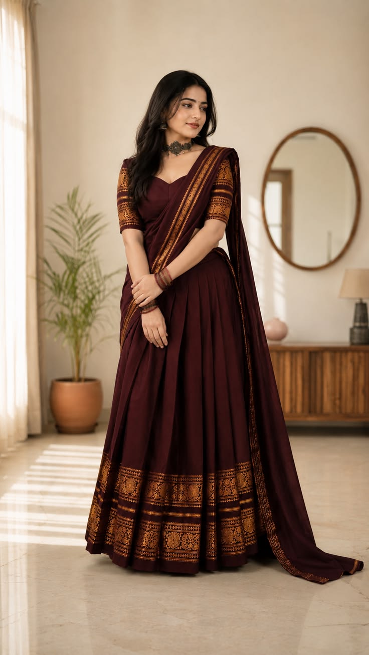 COTTON HALF SAREE ✨